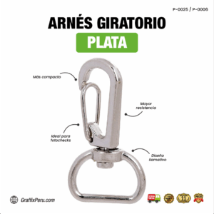 ARNÉS DE PLATA 2.5CM  PARA LANYARD
