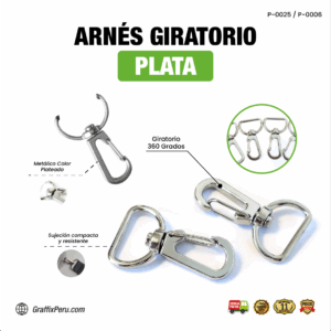 ARNÉS DE PLATA 2.5CM  PARA LANYARD