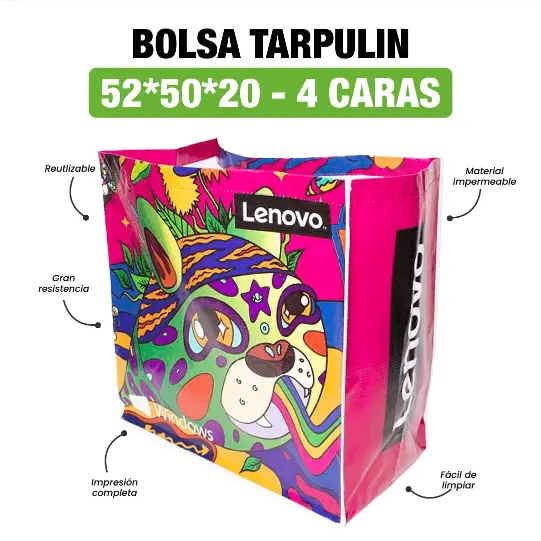 BOLSA TARPULIN 52*50*20 IMPRESION 4 CARAS
