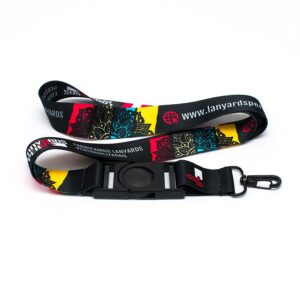 LANYARD TIP TOP GIRATORIO CON ARNÉS METALICO NEGRO PREMIUM 2.5 CM