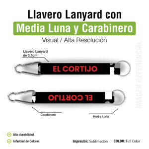 LLAVERO MEDIA LUNA CON CARABINER