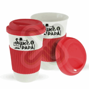 MUG CERAMICA CON AGARRADERA DE SILICONA