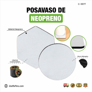POSAVASO DE NEOPRENO PARA SUBLIMAR REDONDOS O CUADRADOS