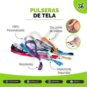 PULSERA DE TELA SUBLIMADA CON PRECINTO