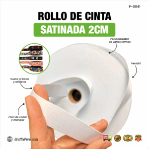 ROLLO DE CINTA SATINADA 2CM PARA SUBLIMAR LANYARDS