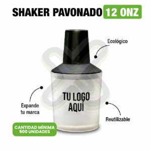 SHAKER CON VASO PAVONADO 12onz CON LOGO PUBLICITARIO