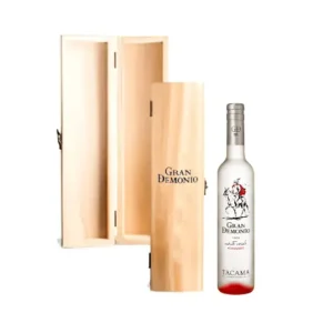 CAJA DE MADERA CON PISCO PERSONALIZADO 500ML