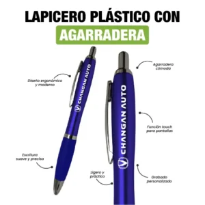 LAPICERO PLASTICO CON AGARRADERA DE GOMA