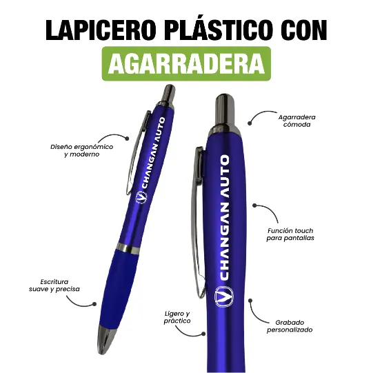 LAPICERO PLASTICO CON AGARRADERA DE GOMA