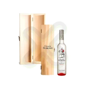 CAJA DE MADERA CON PISCO PERSONALIZADO 500ML