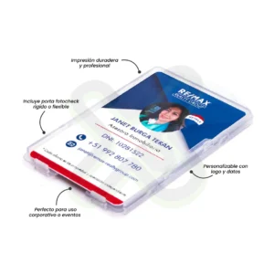 FOTOCHECK DE PVC CON PORTA FOTOCHECK