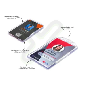 FOTOCHECK DE PVC CON PORTA FOTOCHECK