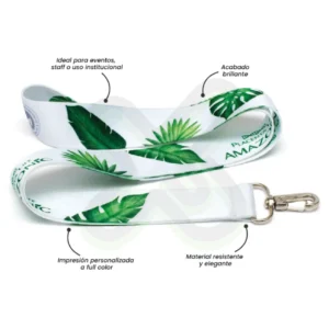 LANYARD CON ARNES PLATA 2 5CM