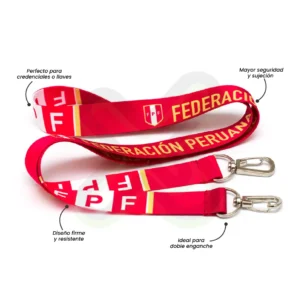 LANYARD CON ARNES PLATA DOBLE 2 5CM