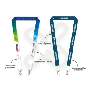 LANYARD CON ARNES PLATA DOBLE 2 5CM