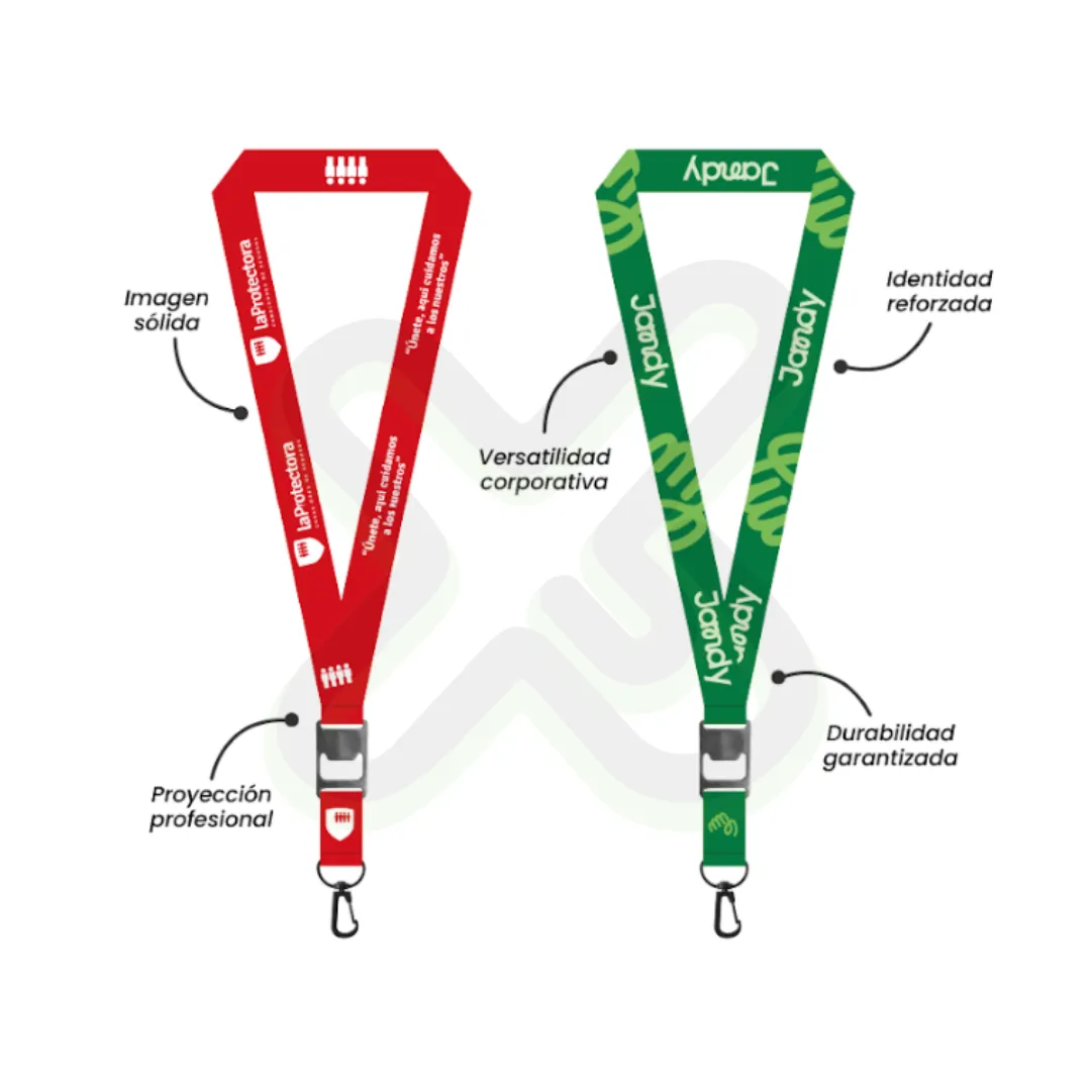 LANYARD CON DESTAPADOR Y ARNES NEGRO 2CM - Imagen 2