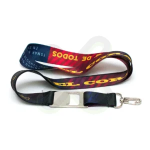 LANYARD CON DESTAPADOR Y ARNES PLATA 2CM