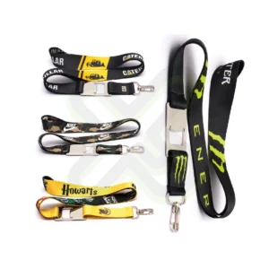 LANYARD CON DESTAPADOR Y ARNES PLATA 2CM