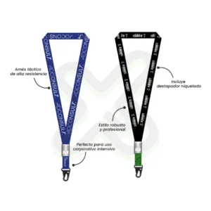 LANYARD CON DESTAPADOR Y ARNES TACTICO 2 5CM