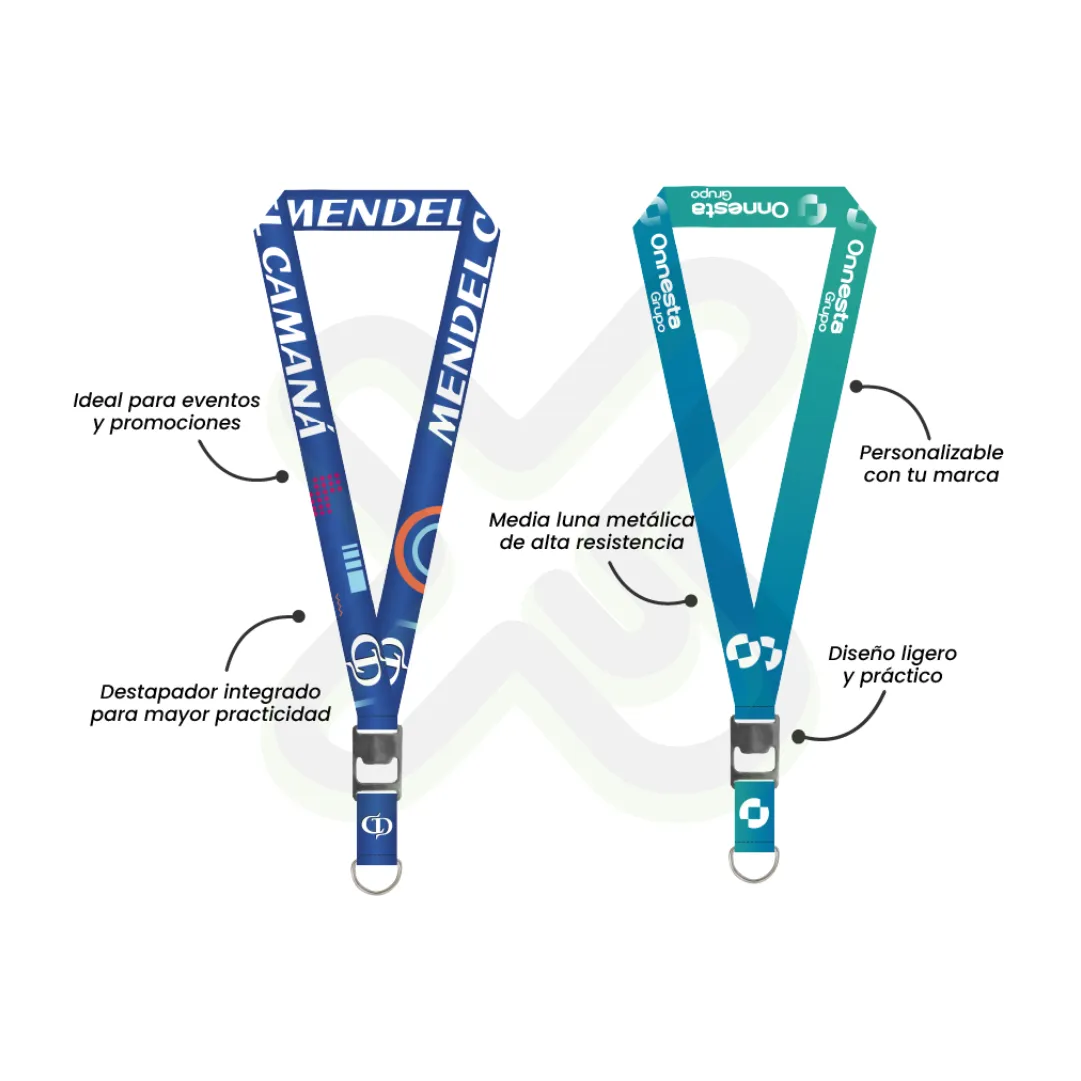 LANYARD CON DESTAPADOR Y MEDIA LUNA 2 5CM