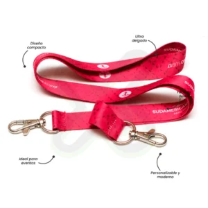 LANYARD CON MOSQUETON GIRATORIO DOBLE 2CM