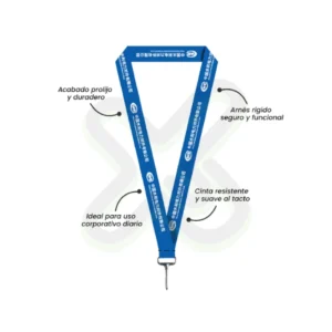 LANYARD CON MOSQUETON RIGIDO 2 5CM