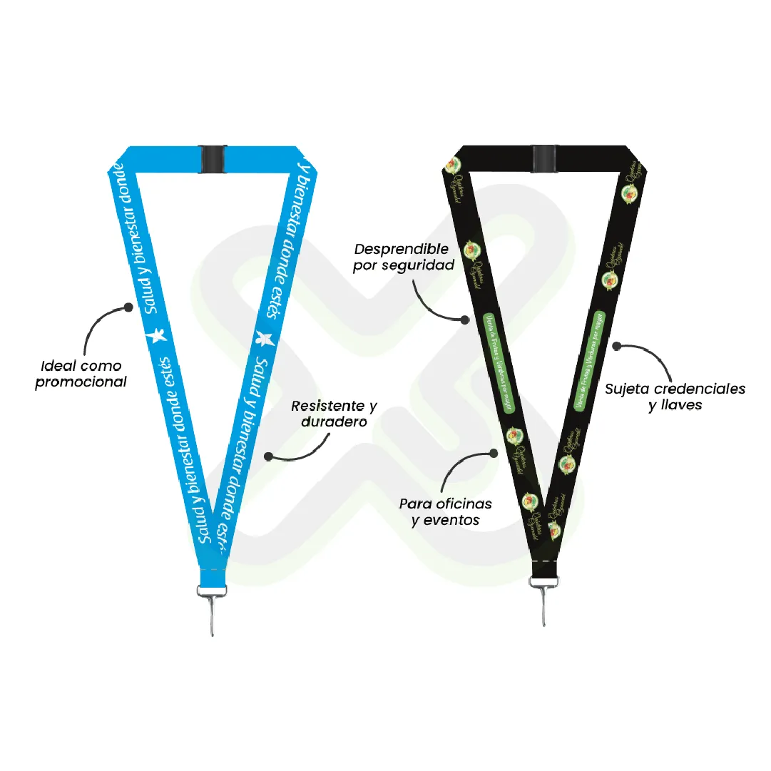 LANYARD CON MOSQUETON RIGIDO Y BREAK AWAY 2CM - Imagen 2