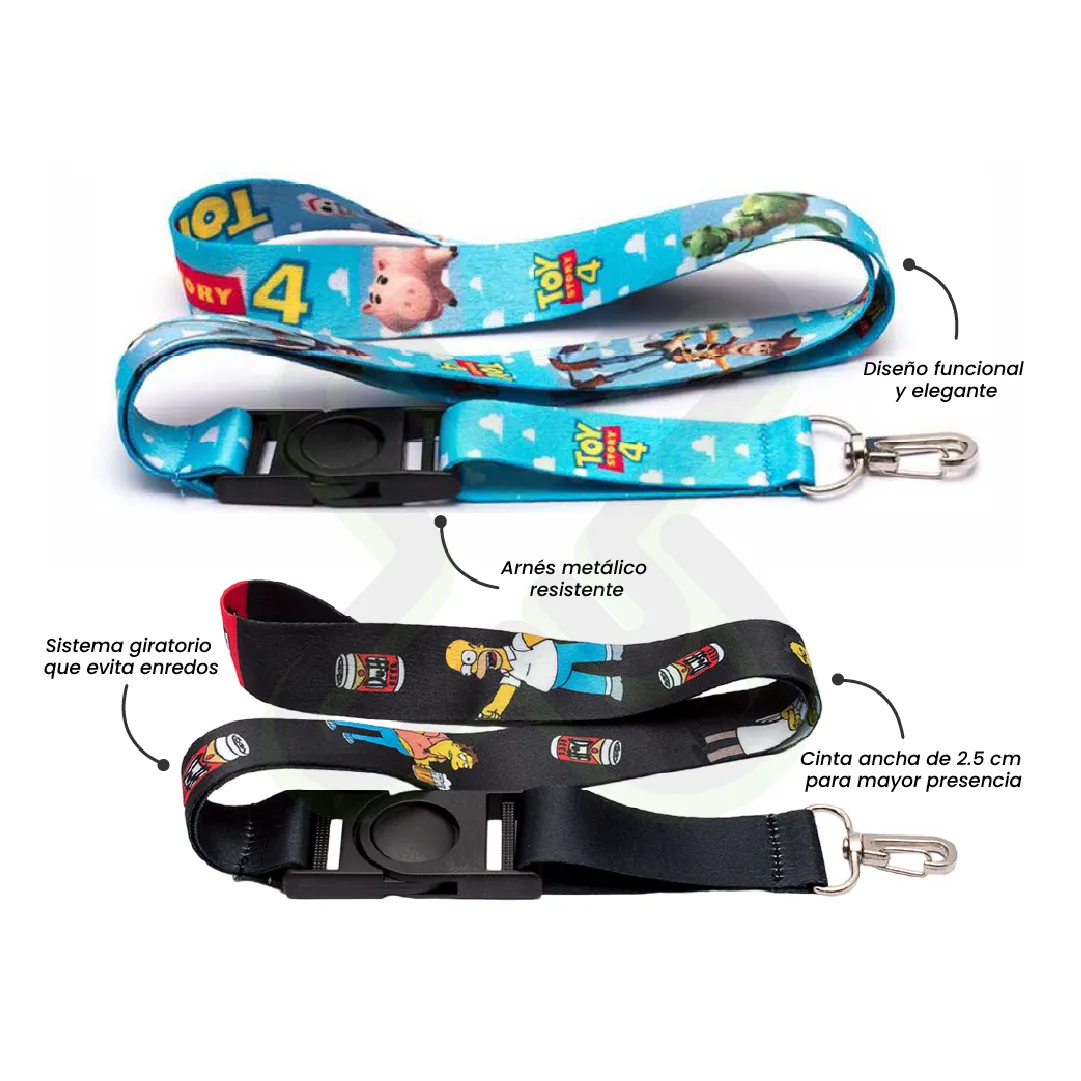 LANYARD CON TIP TOP GIRATORIO Y ARNES PLATA 2 5CM - Imagen 3