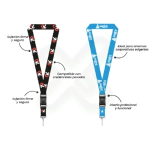 LANYARD CON TIP TOP GIRATORIO Y MOSQUETON RIGIDO 2 5CM