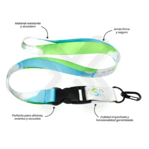 LANYARD CON TIP TOP PLANO IMPORTADO Y ARNES NEGRO 2CM