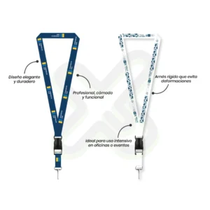 LANYARD CON TIP TOP PLANO IMPORTADO Y MOSQUETON RIGIDO 2CM