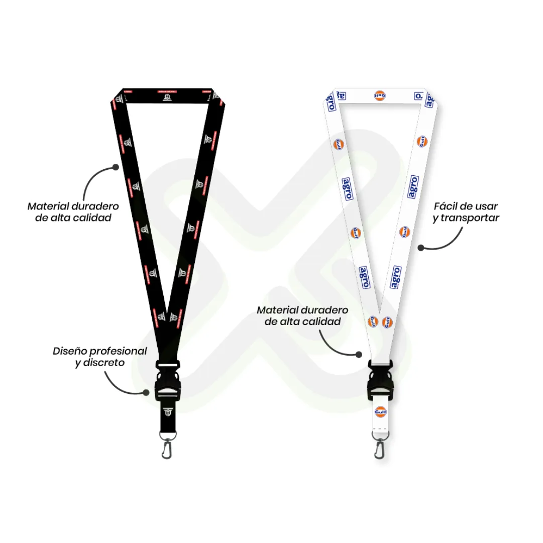 LANYARD CON TIP TOP PLANO NACIONAL Y ARNES NEGRO 2CM