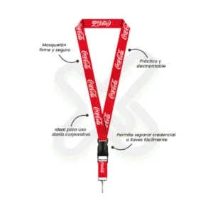 LANYARD CON TIP TOP PLANO NACIONAL Y MOSQUETON RIGIDO 2 5CM