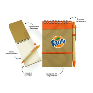 LIBRETA ECOLOGICA CON LAPICERO A6