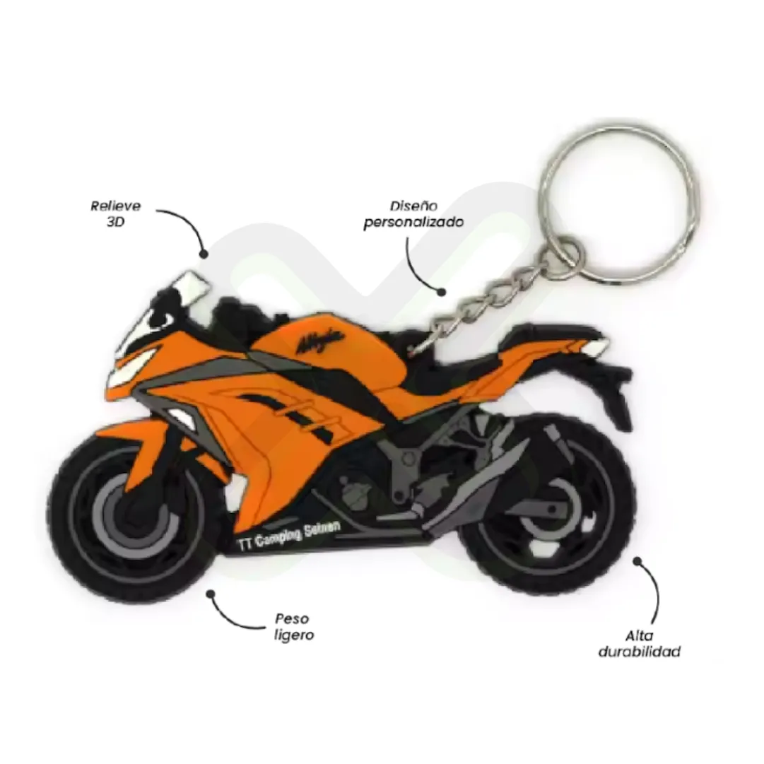 LLAVERO DE GOMA 3D UNA CARA