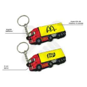 LLAVERO DE GOMA 3D UNA CARA