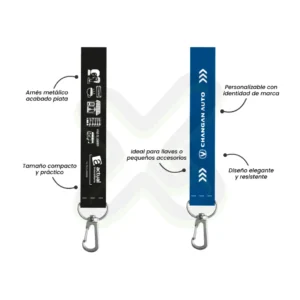LLAVERO LANYARD CON ARNES PLATA 2 5CM