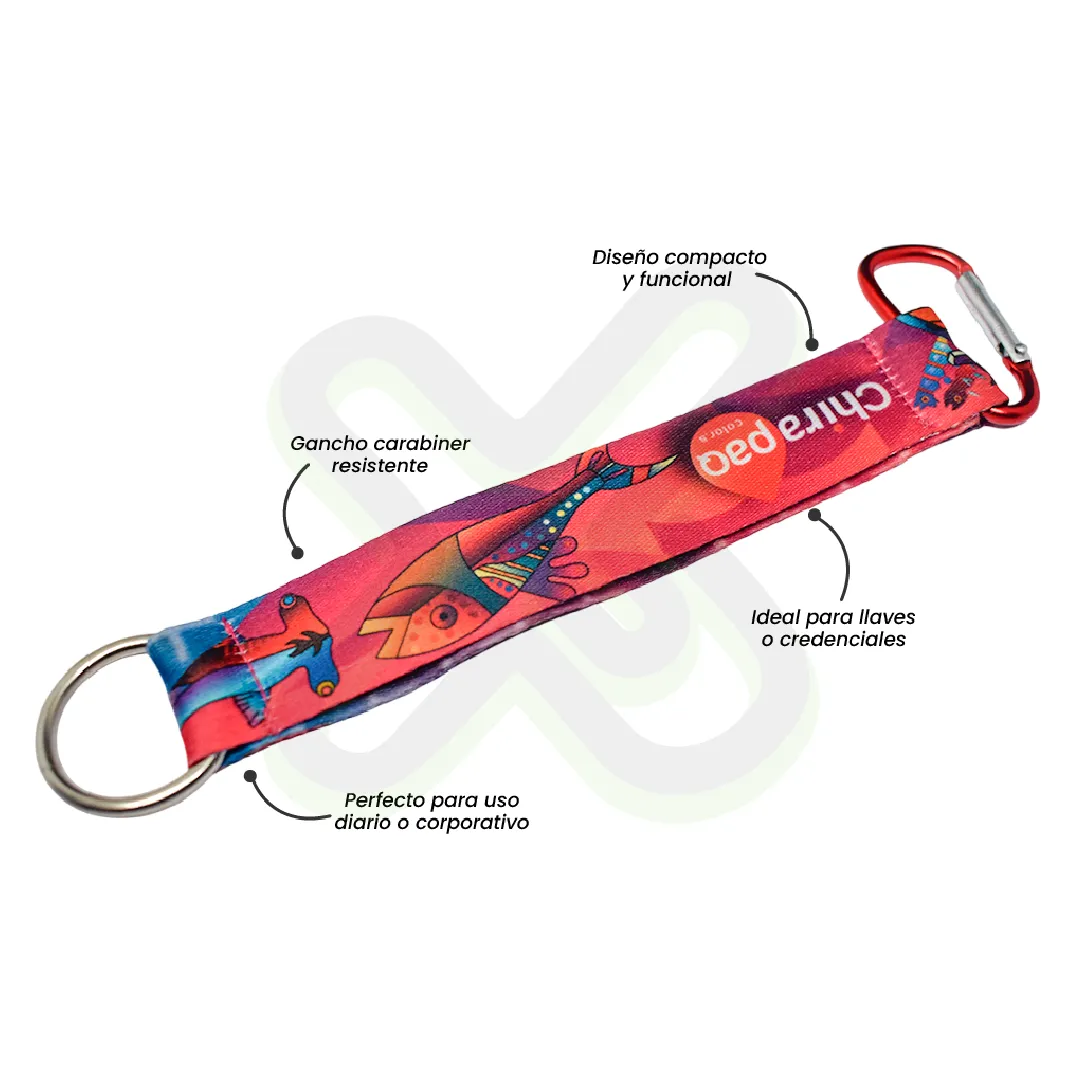 LLAVERO LANYARD CON CARABINER Y MEDIA LUNA 2 5CM