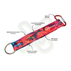 LLAVERO LANYARD CON CARABINER Y MEDIA LUNA 2CM