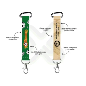 LLAVERO LANYARD CON CARABINER Y MOSQUETON GIRATORIO CON PALANCA 2CM
