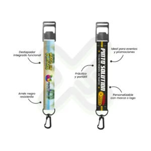 LLAVERO LANYARD CON DESTAPADOR Y ARNES NEGRO 2 5CM