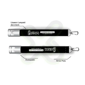 LLAVERO LANYARD CON DESTAPADOR Y ARNES PLATA 2 5CM
