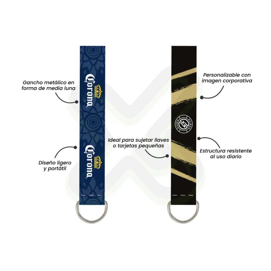 LLAVERO LANYARD CON MEDIA LUNA 2 5CM
