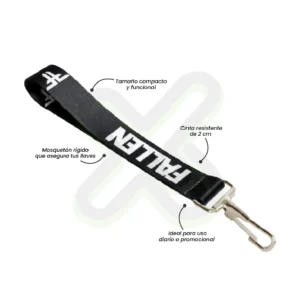 LLAVERO LANYARD CON MOSQUETON RIGIDO 2CM