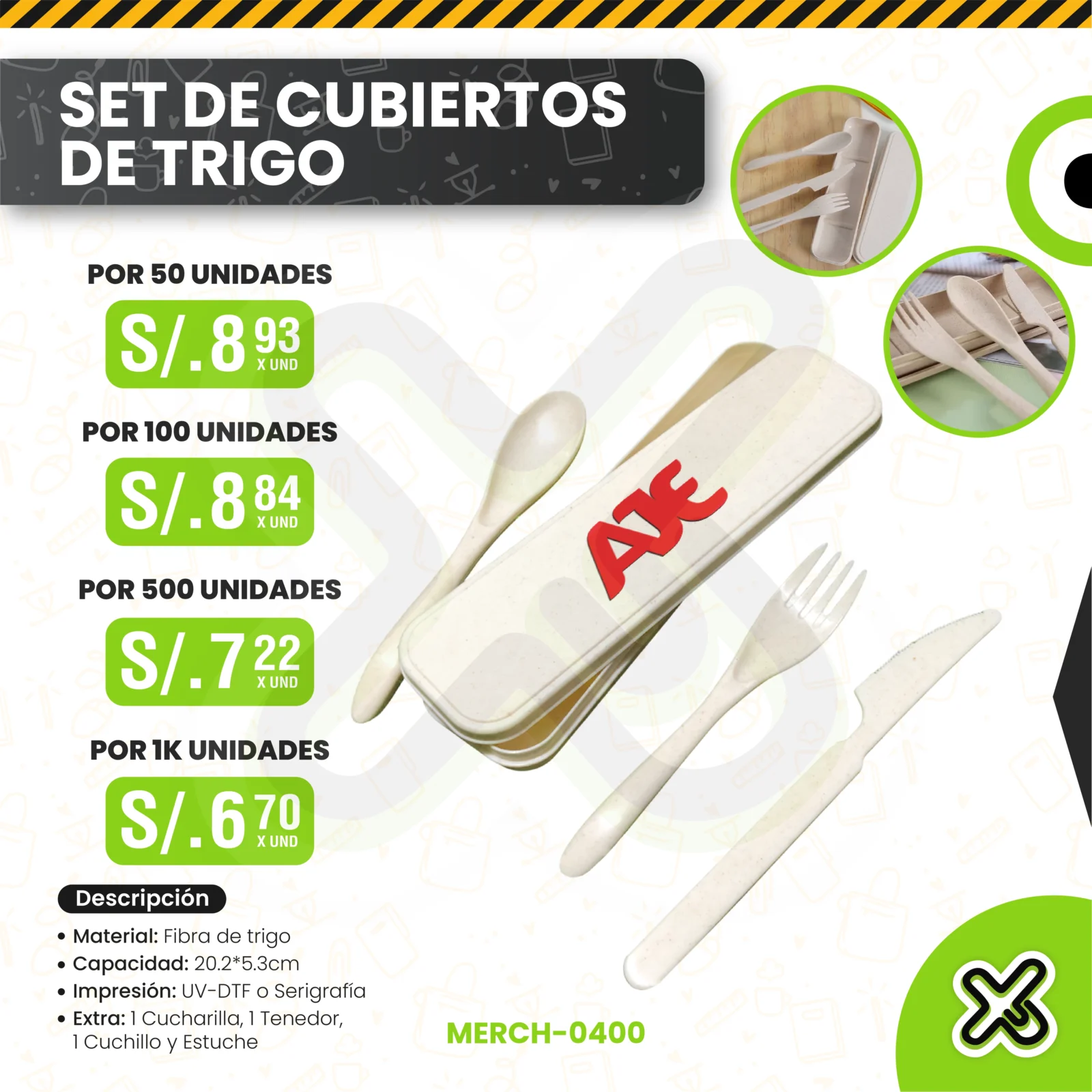 SET DE CUBIERTOS DE TRIGO