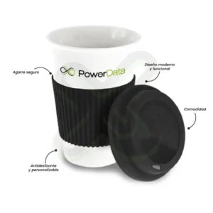 MUG DE CERAMICA CON AGARRADERA DE SILICONA