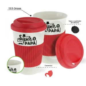 MUG DE CERAMICA CON AGARRADERA DE SILICONA