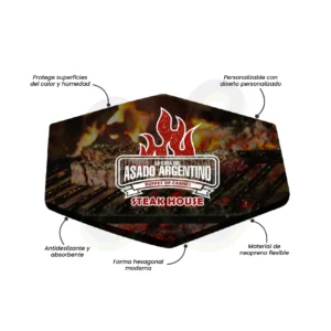 POSAVASOS DE NEOPRENO HEXAGONAL