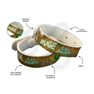 PULSERA DE GOMA CON BROCHE IMPRESION FULL COLOR
