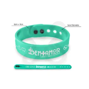 PULSERA DE GOMA CON BROCHE IMPRESION UN COLOR